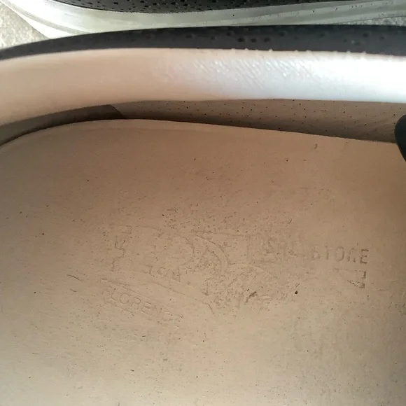 Salvatore Ferragamo Black Leather Laser-cut Sneakers Women’s Sz 7 - Picture 9 of 12